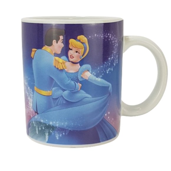 Vintage DISNEY Princess Mug Teacup Cinderella Prince Charming Dancing Swing Blue - Picture 12 of 12